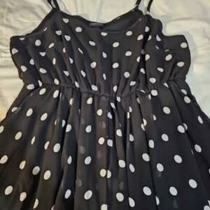 Torrid Black and White Polka Dot Midi Dress